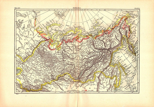 Siberia russia antica mappa - russia,