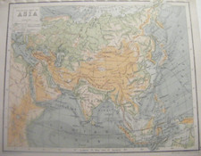 Antica mappa fisica dell'Asia