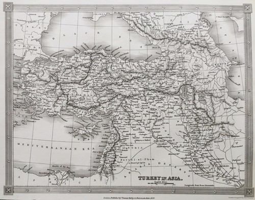 1840 antique map - 1840, turkey