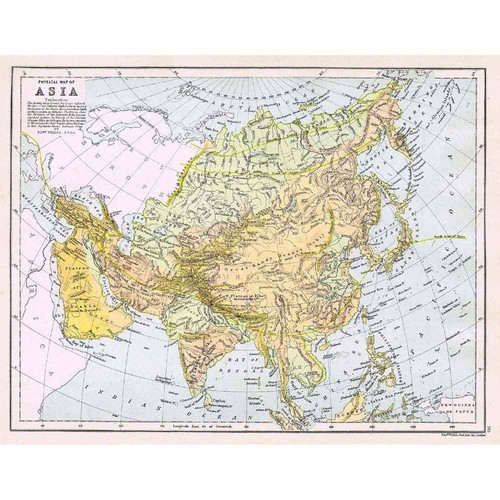 Mappa fisica asia - fisica,