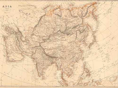 Mappa antica asia 1876 - mappa,