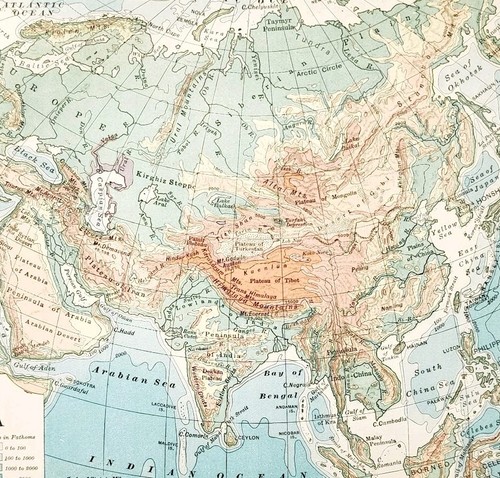 1916 mappa asia india arabia - mappa,