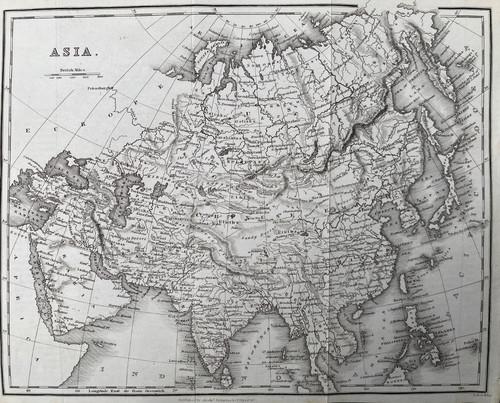 1845 antique map asia r - map:,