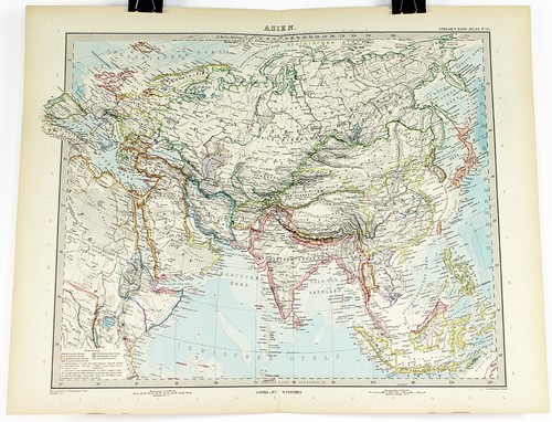 1897 mappa tedesca dell - mappa, dell'asia