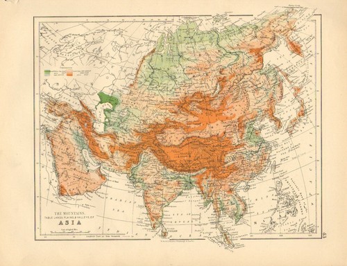 1892 mappa vittoriana asia - 1892,