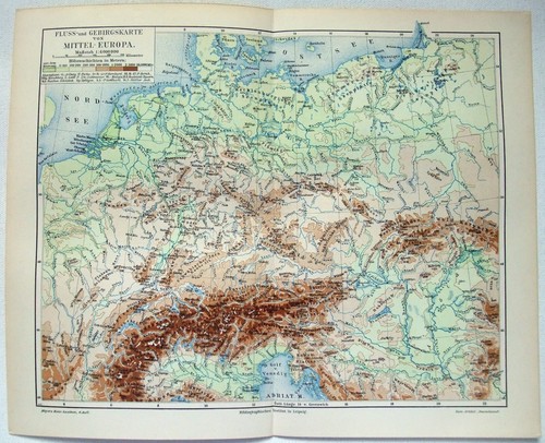 Europa centrale mappa fisica - europa,