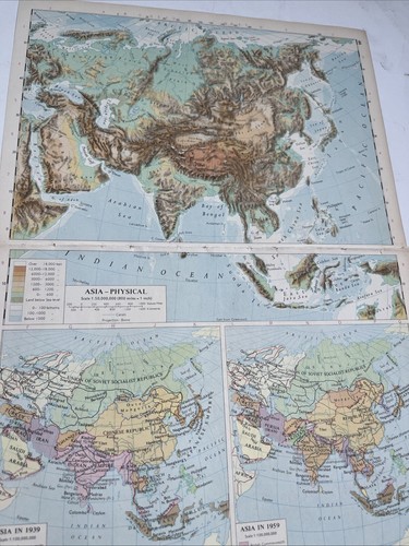 1959 map asia physical - map, &