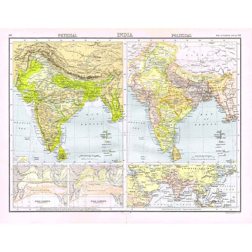 India politica fisica - india, e