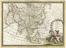 Mappa antica "L'Asia Secondo