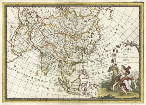Antique map asia secondo le - antique,