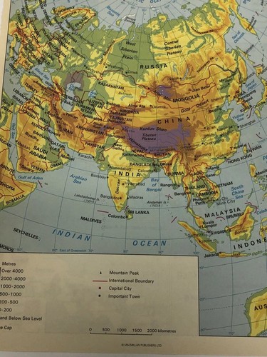 Map 1987 asia japan physical - 1987:,