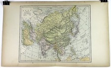 1890s Map of Asia Full Color