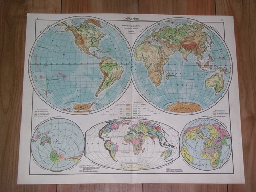 1935 mappa fisica vintage - mappa,