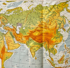 1898 Mappa Eurasia Europa Asia