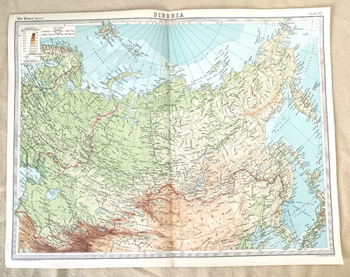 Mappa siberia del - siberia, 1922
