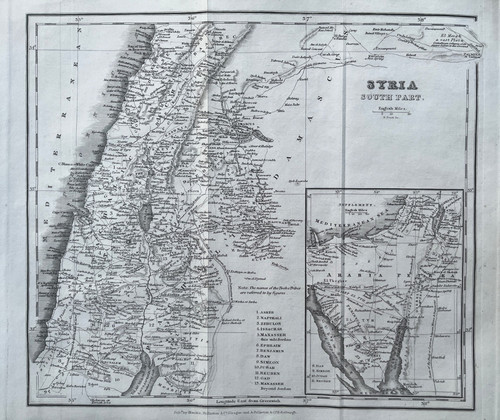 Mappa antica 1845 siria - mappa,