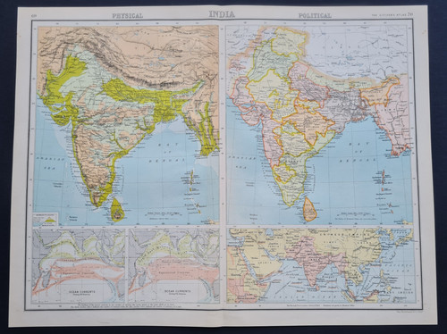Antica mappa 1898 india - india,