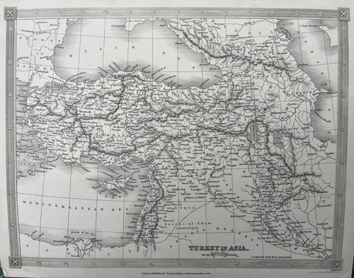 1840 antique map turkey in - turkey,