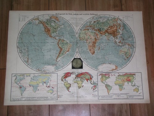1935 mappa fisica vintage del - mappa,