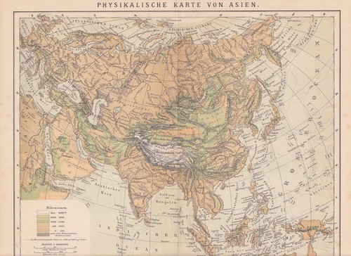 Asia fisica cartina geografica - asia,