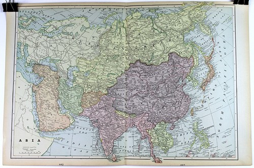 1890s map asia full - map, of